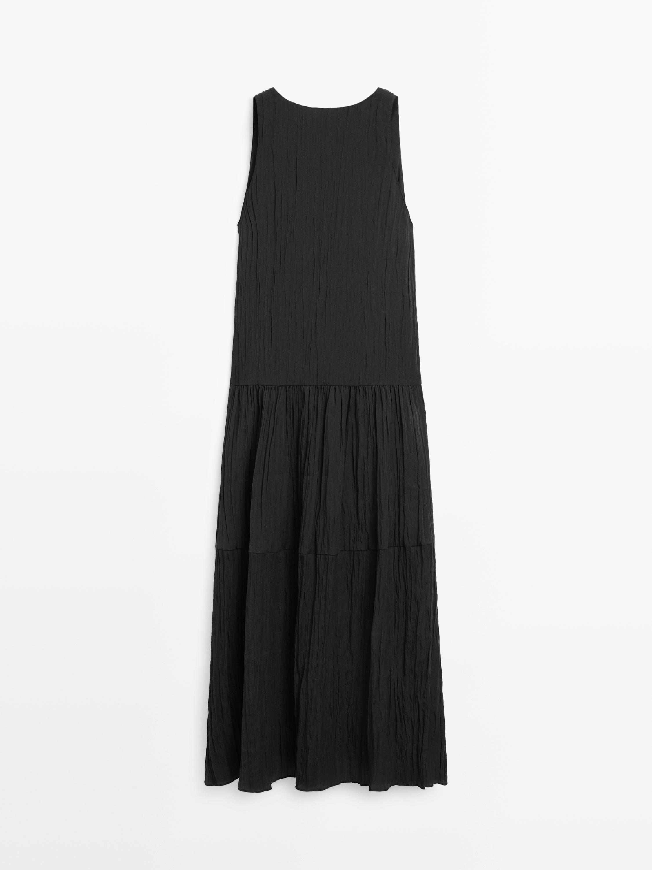 Robe midi fluide plissée